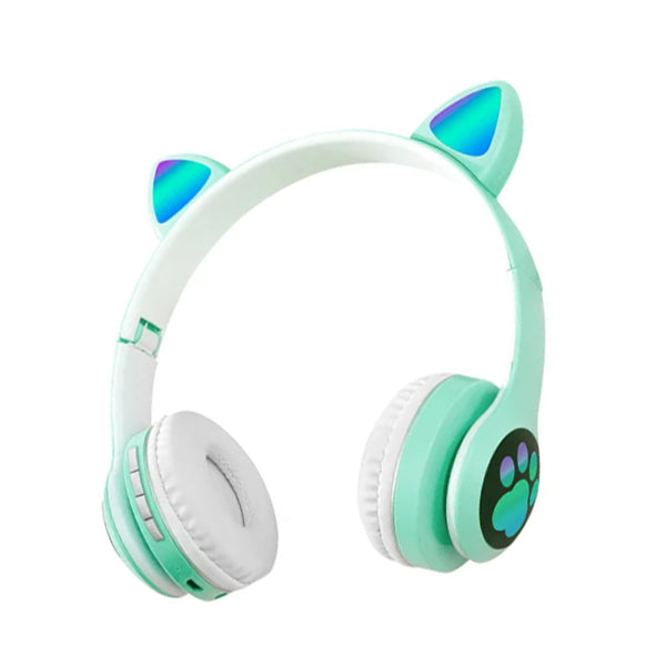 Audífonos Bluetooth Led Cat Ear VZV-23M Verde